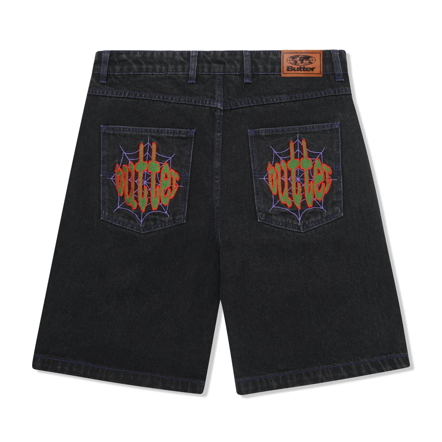 Butter Goods - Spider Denim Shorts - Washed Black