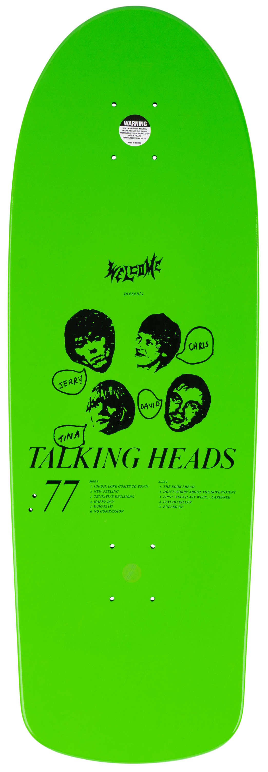 Welcome Skateboards x Talking Heads - Psycho On Boar 10" (Green Dip)