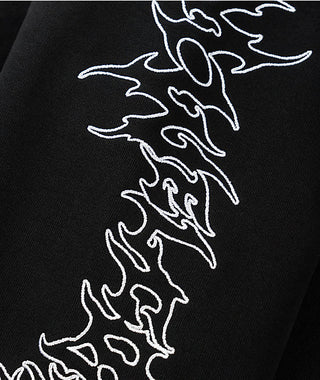 Welcome - Barb Sleeve Embroided Hoodie Black