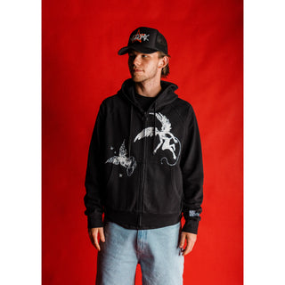 Welcome - Duality Cropped Zip Hood Black