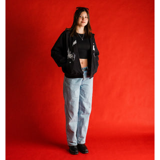Welcome - Duality Cropped Zip Hood Black