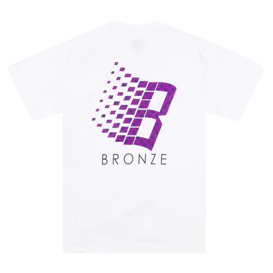 Bronze 56k - Polka Dot Logo Tee - White/Purple