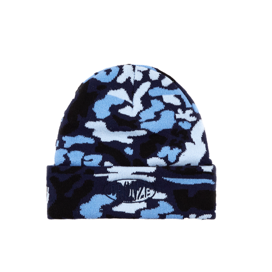 Bronze 56k - Camo Fleece Beanie - Blue