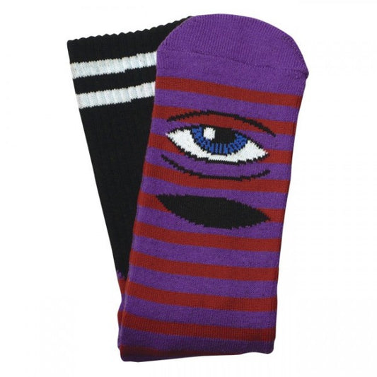 Toy Machine - Sect Eye Stripe Sock - Purple/Orange