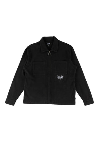 Welcome - Silver Waffle Knit Zip Shirt Black