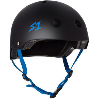 S-One Helmet - Lifer Black Matte/Cyan Straps
