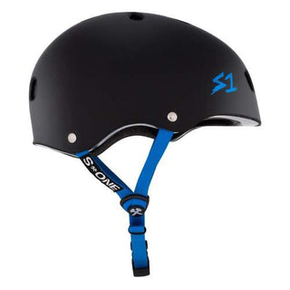 S-One Helmet - Lifer Black Matte/Cyan Straps