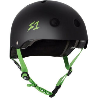 S-One Helmet - Lifer Black Matte/Green Straps