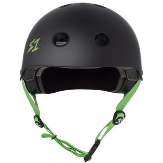 S-One Helmet - Lifer Black Matte/Green Straps