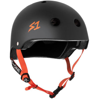 S-One Helmet - Lifer Black Matte/Orange Straps