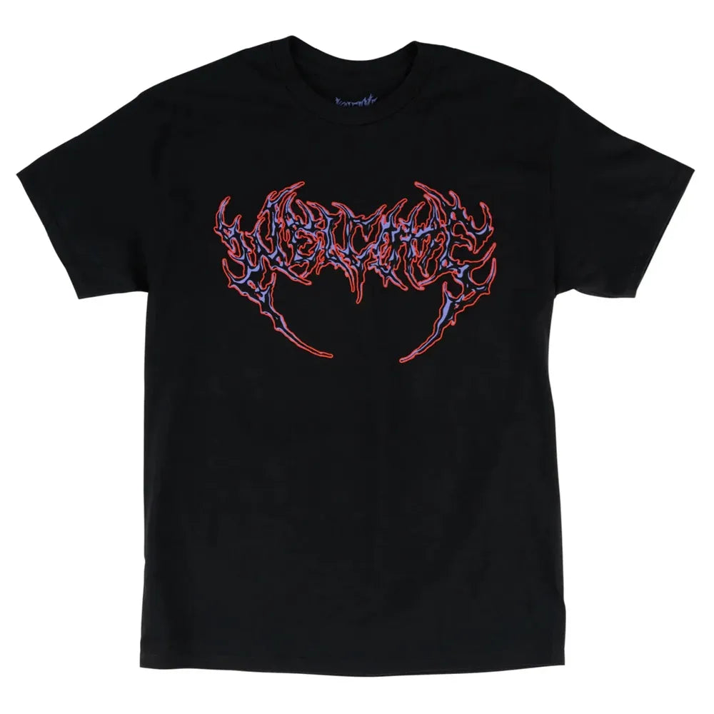 Welcome Skateboards - Fang Purple/Red on Black T-Shirt