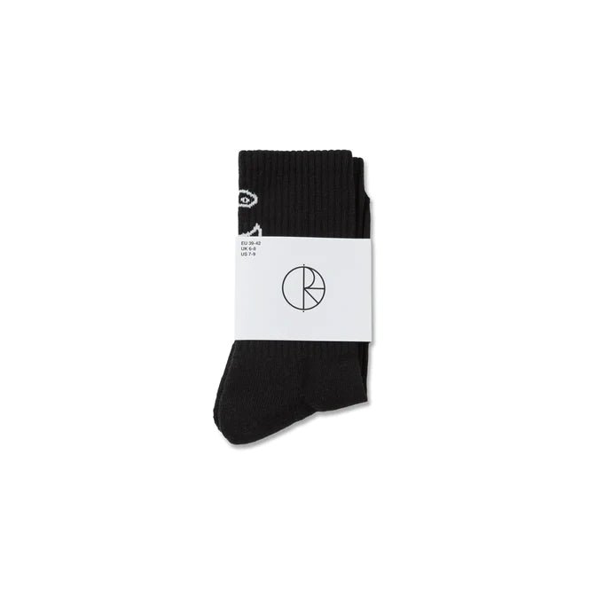 Polar Skate Co. - Rib Socks Polar Face - Black/White - Parliamentskateshop