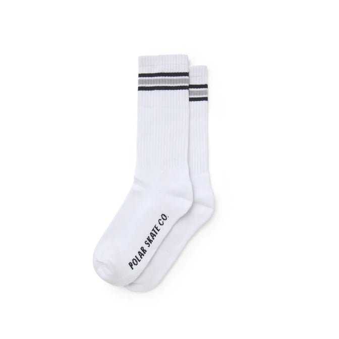 Polar Skate Co. - Stripe socks - White/Grey - Parliamentskateshop