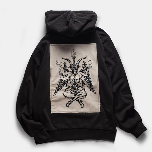 Welcome Skateboards - BAPHOLIT BACK PATCHZIP HOODIE - VINTAGE BLACK - Parliamentskateshop