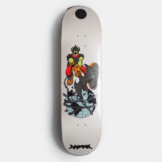 Welcome Skateboards - UNCHAINED ON EVIL TWIN 875 WHITE/SILVER FOIL - Deck - 8.75 - Parliamentskateshop